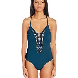Billabong Hippie Hooray Crochet One Piece Blue
